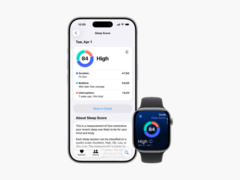 Apple’s sleep score feature (pictured) will be available for users of third-party wearables. (Image source: Apple)