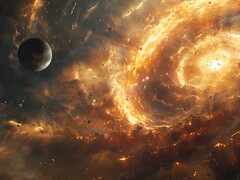 An image showing a planet close to a black hole. (Image source: Kyraxys - Pixabay)