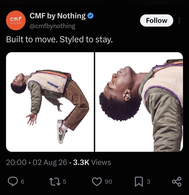 Screenshot from now deleted X post by CMF