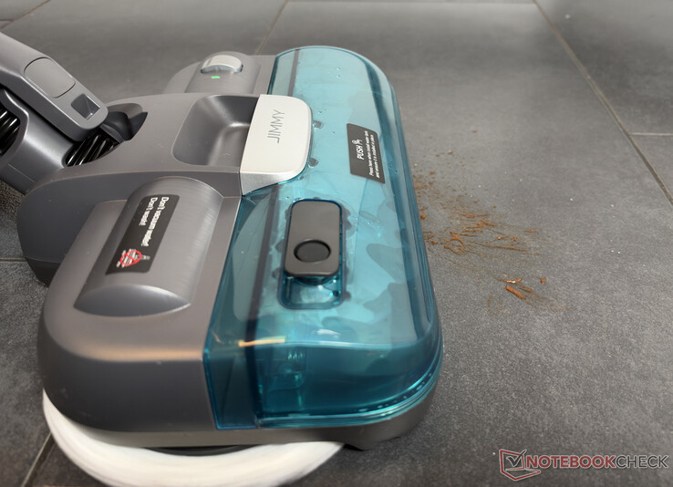 Mopping stress test with a dried-on ketchup stain.