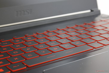 Tri-zone keyboard lighting on the GF62VR is now just a single-zone red light with three illumination intensities