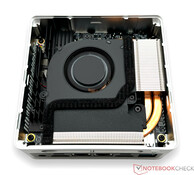 The Minisforum Venus Series NAB9 with removed bottom cover
