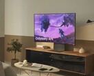 The Samsung Odyssey Ark can be pivoted to create a vertical viewing experience. (Image source: Samsung)