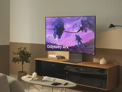 The Samsung Odyssey Ark can be pivoted to create a vertical viewing experience. (Image source: Samsung)