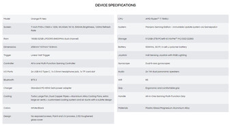 Specs of the gaming handheld (Image source: Manjaro)