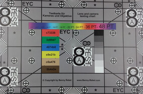 A photo of our test chart