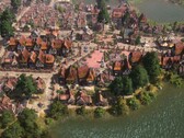 An image showing buildings in Farthest Frontier, currently 50% off on Steam.