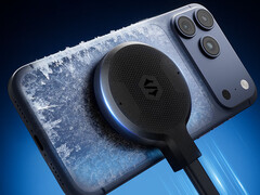 The Black Shark 6 Ultra costs around $66 in China. Pictured: the cooling block connected to an iPhone.