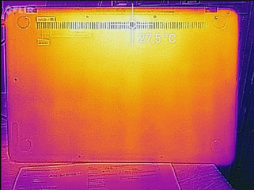 Temperature development underside (idle)