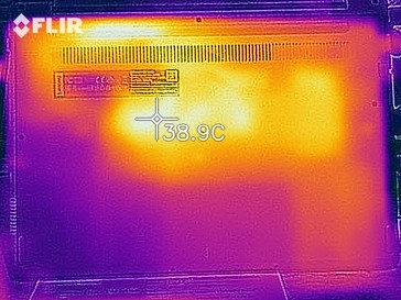 Heat map of the bottom of the device under load