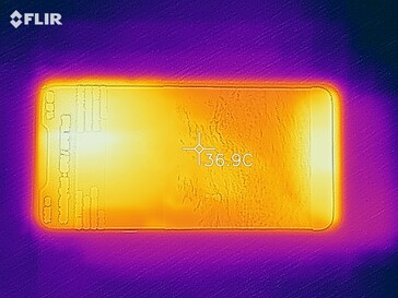 Heat map of the top of the device under load