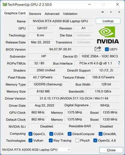 GPU-Z RTX A2000