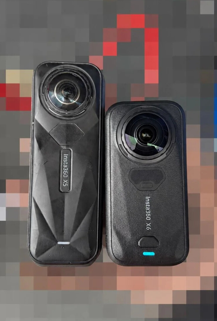 The Insta360 X5 and Insta360 X6, from left to right.