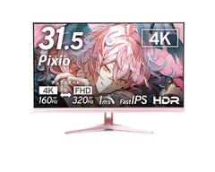 The Pixio PX32UF 4K IPS gaming monitor is available in pink, blue, black, and white colorways.