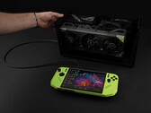 Razer Core X V2 eGPU dock with an Nvidia GeForce RTX graphics card connected to the MSI Claw A8 handheld gaming PC. (Image source: ETA PRIME via YouTube)