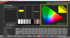 CalMAN ColorChecker (profile: Vivid, target color space: P3)