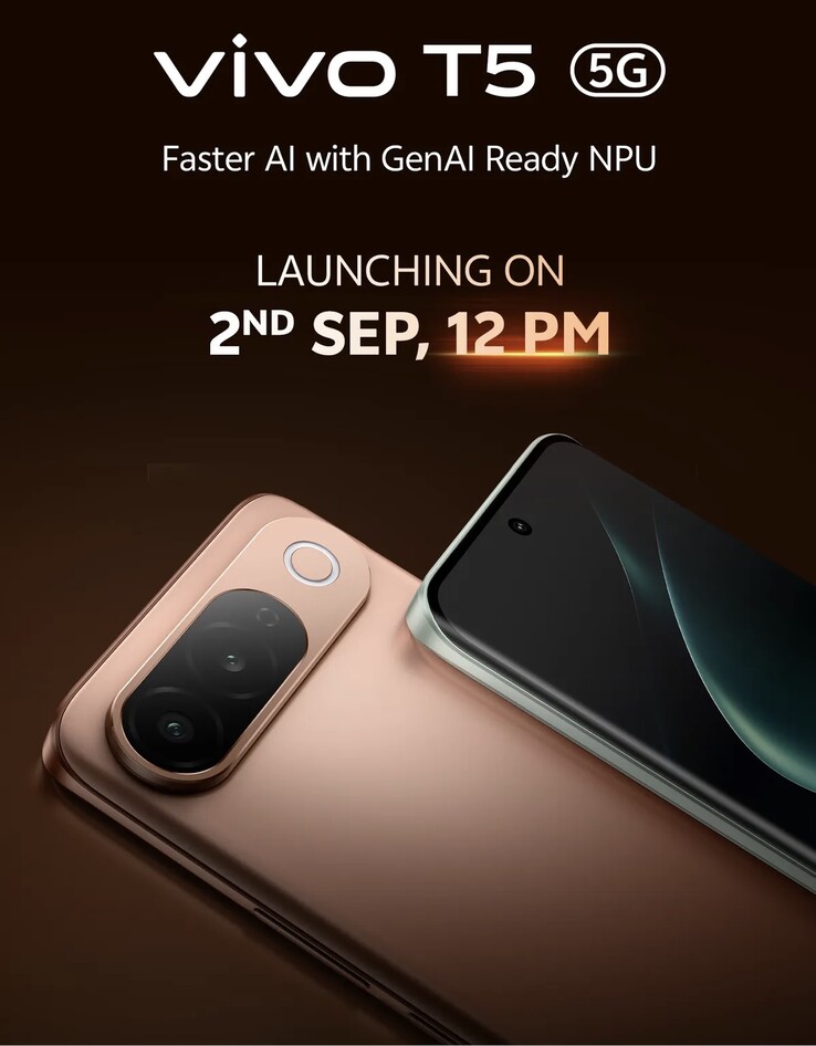 Promo images of the Vivo T5 5G.