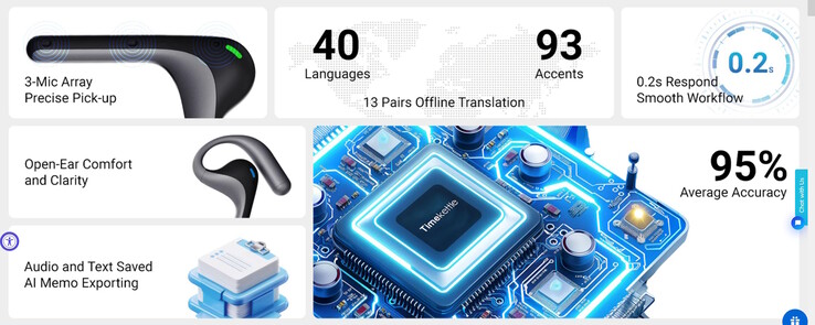 Real-time translation in 40 languages and 93 accents