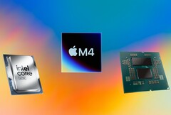 The Apple M4 leads the Core Ultra 9 285K and the Ryzen 9 9950X in Geekbench 6 Single-Core benchmark. (Image source: Apple, AMD, Intel, Unsplash, edited)