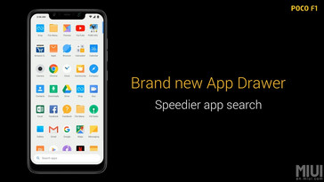 MIUI for Poco F1 features a new app drawer. (Source: Xiaomi)