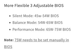 Three power modes available (source: Aoostar)