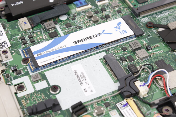 M.2 2280 PCIe x4 slot. Note the adjacent WWAN slot available only for certain SKUs