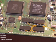 A PlayStation 1 with a 16MB RAM mod