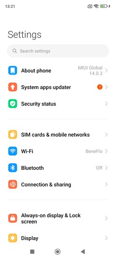 Software on the Xiaomi Redmi Note 12S