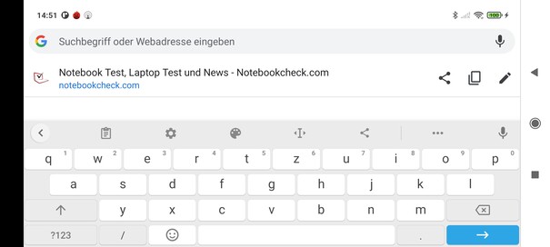 Keyboard in landscape mode