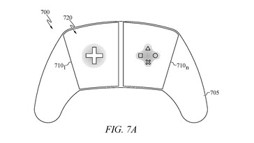 Illustration from Sony patent for potential PS6 controller showing virtual layout