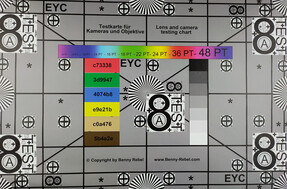 A photo of our test chart