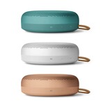 The Bang & Olufsen Beosound A1 3rd Gen looks like the previous generation. Pictured: All three color options of the Bluetooth speaker. (Image source: Bang & Olufsen)