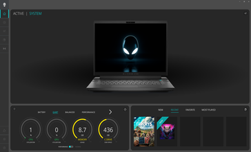 Alienware Command Center home screen