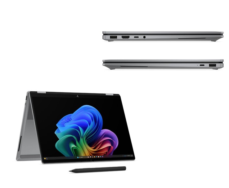 HP OmniBook X Flip 14-inch 2-in-1 laptop shown in tablet mode with stylus support (Image source: HP)