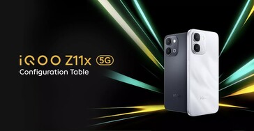 The iQoo Z11x in silver and black colorways