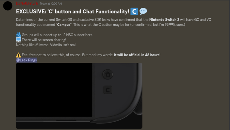 Switch 2 leak claims