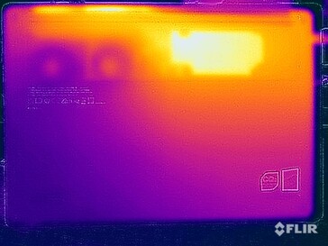 Surface temperatures during the stress test (bottom)