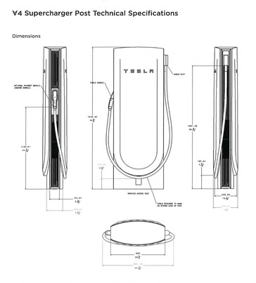 Tesla V4 Supercharger dimensions