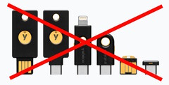 Unpatchable Yubico two-factor authentication key vulnerability breaks the security of most Yubikey 5, Security Key, and YubiHSM 2FA devices. (Image source: Yubico)