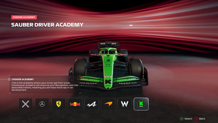 List of available F2 squads (image source: Anil Ganti, Notebookcheck)