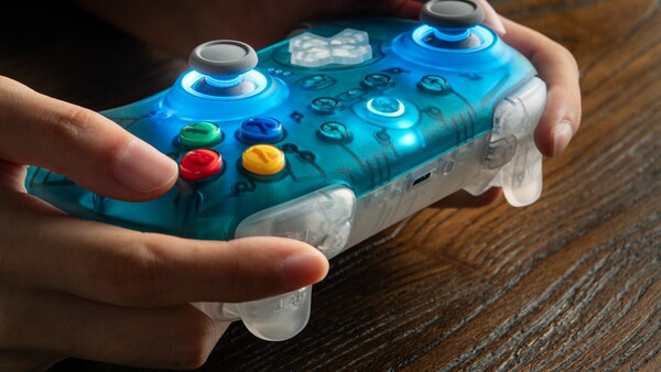 The 8BitDo Ultimate 2 Wireless Controller N64 30th Edition.