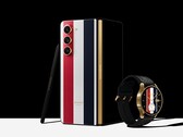 The Galaxy Z Fold5 and Galaxy Watch6 in their Thom Browne Edition liveries. (Image source: Samsung)