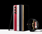 The Galaxy Z Fold5 and Galaxy Watch6 in their Thom Browne Edition liveries. (Image source: Samsung)