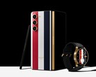 The Galaxy Z Fold5 and Galaxy Watch6 in their Thom Browne Edition liveries. (Image source: Samsung)