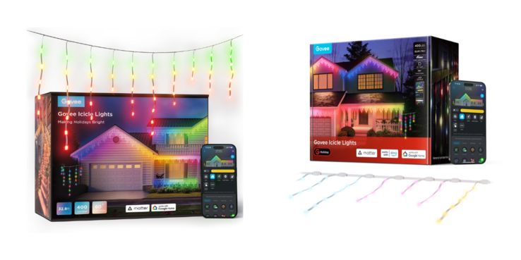 The old (left) and new (right) versions of the Govee Icicle Lights. (Image source: Govee)