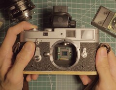 The Leica M2 can be transformed into a digital camera using a Raspberry Pi. (Image source: Michael Suguitan)