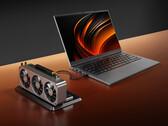The Lecoo Pro 14 features both OCuLink and USB4 ports. Pictured: the laptop with an eGPU setup.