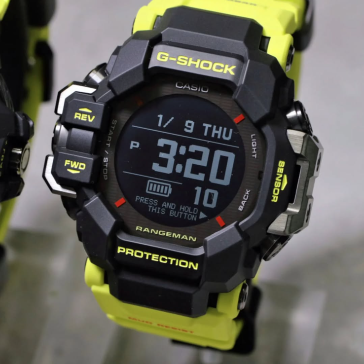 The Casio G-Shock GPR-H1000RY-1A9JF Rangeman is the most premium of the three, priced at ¥73,700 (~$478). (Image source: @geesgshock on Instagram))