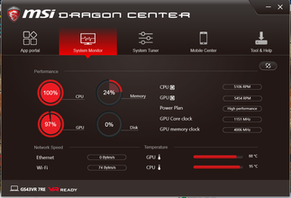 MSI Dragon Center controls everything about the laptop from its performance to its RGB keys