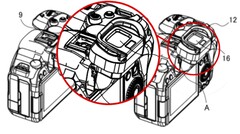 Canon has revealed a built-in tilting EVF design in a recent patent filing in Japan. (Image source: Canon - edited)